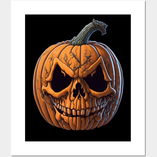 Pumpkin Skull Posters and Art